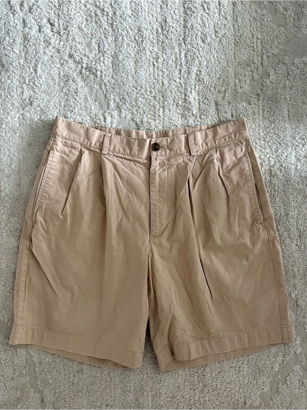 Brooks Brothers Pleated Advantage Chino Shorts Tan Khaki Size 33 - Picture 2 of 9